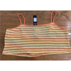 NEW WITH TAGS Crochet Crop Knitted Tank Top Size 3X Summer Sexy Beach Retro Boho